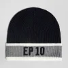 Bonnet en coton noir jacquard EP10