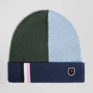 Bonnet colorblock en coton bleu marine