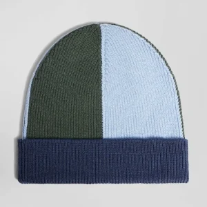 Alternative view of Bonnet colorblock en coton bleu marine