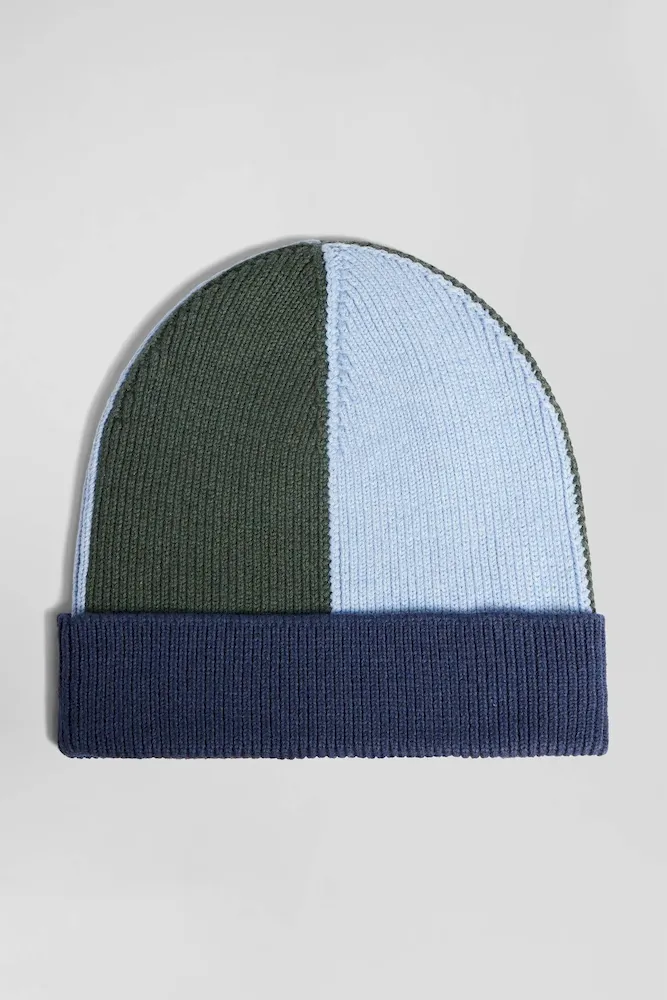 Bonnet Colorblock En Coton Bleu Marine