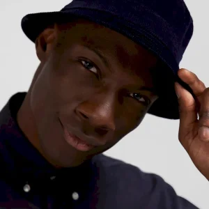 Alternative view of Bob en coton stretch bleu marine