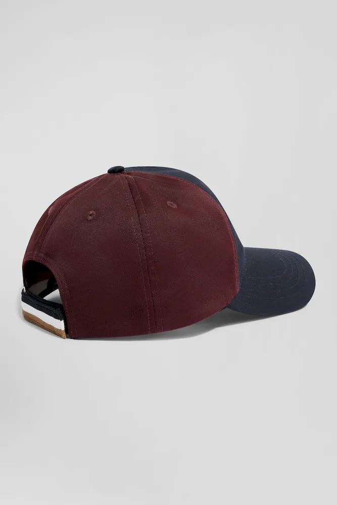Casquette En Coton Bordeaux Et Marine