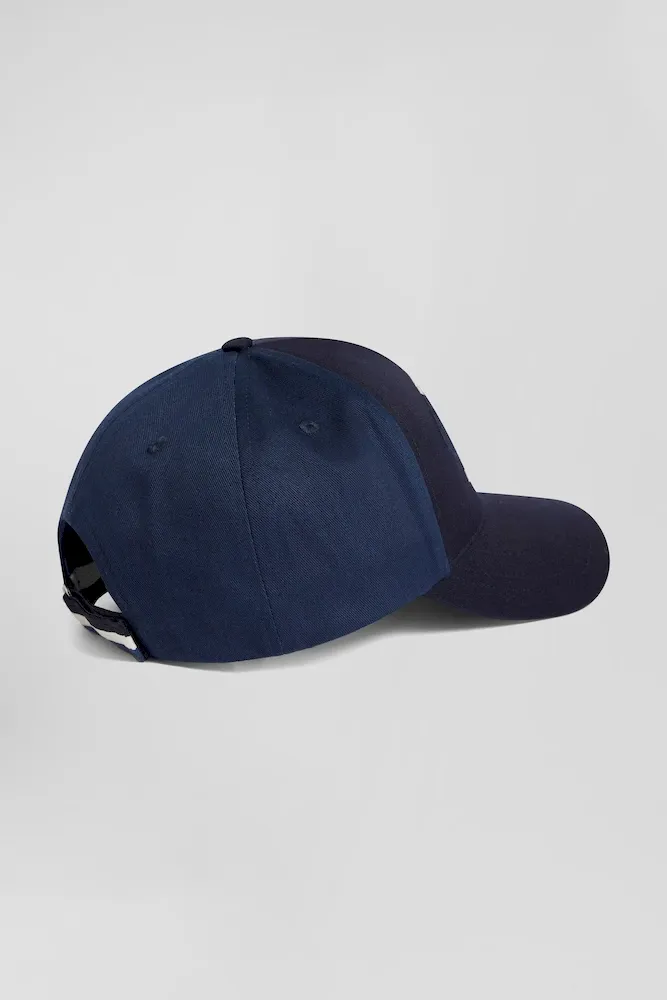 Casquette bicolore en coton bleu foncé – Bild 3
