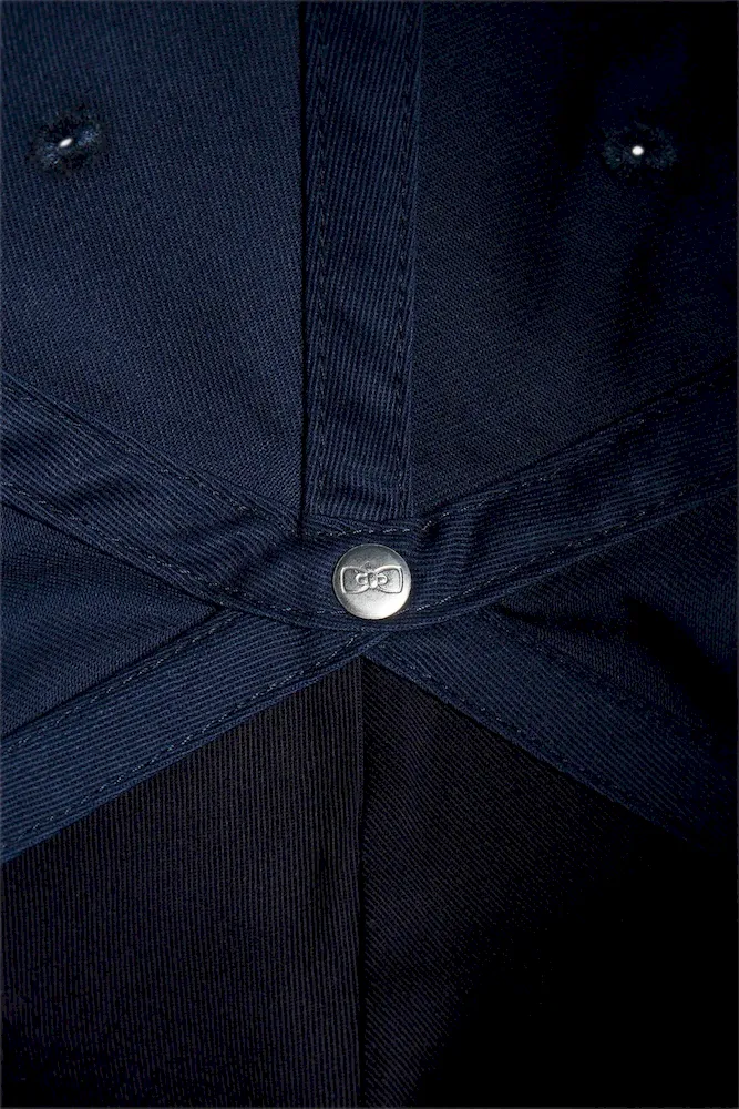 Casquette bicolore en coton bleu foncé – Bild 4