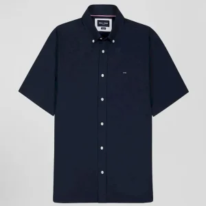 Alternative view of Chemisette en coton bleu marine coupe Regular broderie dos