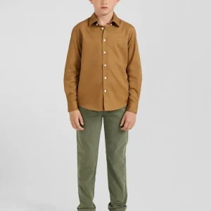 Chemise en coton uni noisette en coton oxford coupe Regular