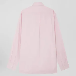 Alternative view of Chemise en twill de coton unie rose col à pointes boutonnées coupe Regular