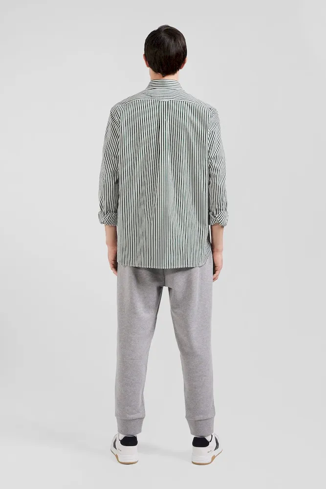 Chemise en popeline de coton rayée verte coupe Regular – Bild 6