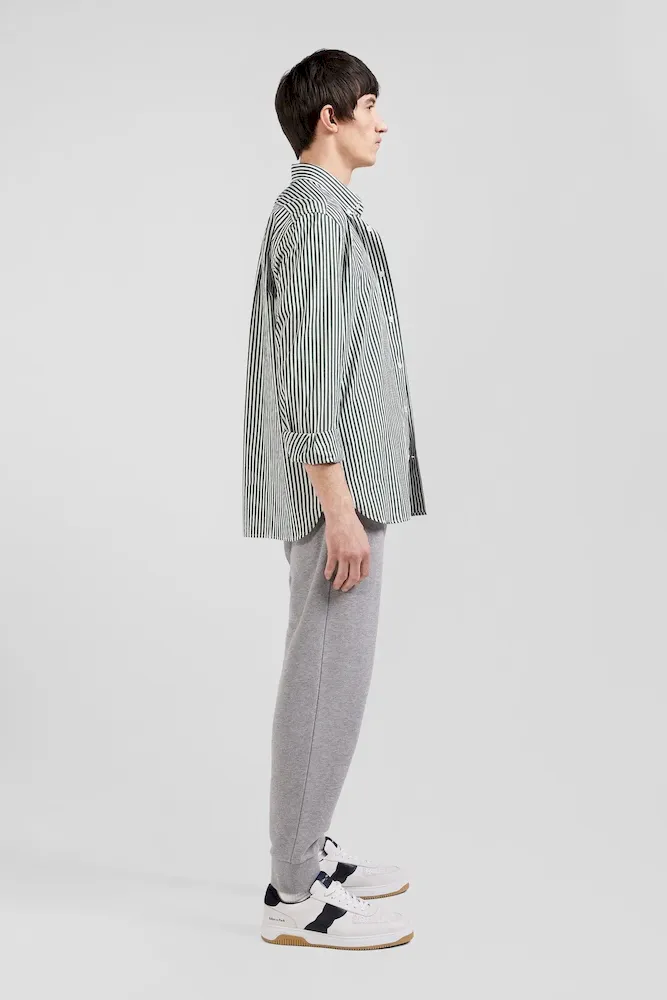 Chemise en popeline de coton rayée verte coupe Regular – Bild 5