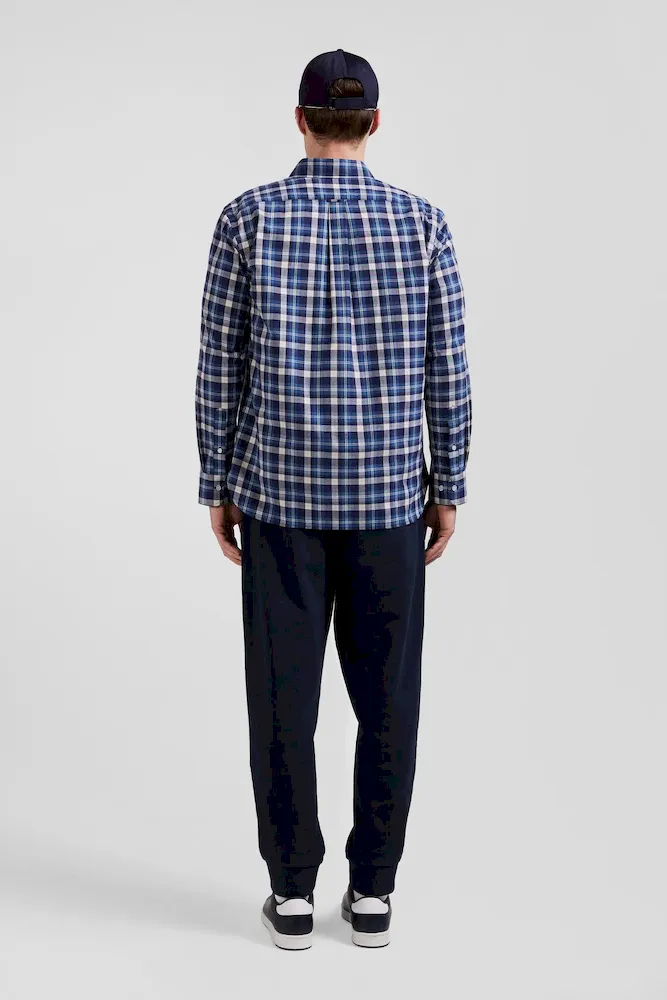 Chemise en coton à carreaux bleus coupe Regular – Bild 6
