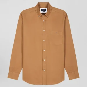 Alternative view of Chemise en piqué coton unie noisette coupe Regular