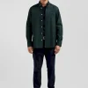 Chemise en coton Oxford vert nœud papillon cerclé coupe Regular