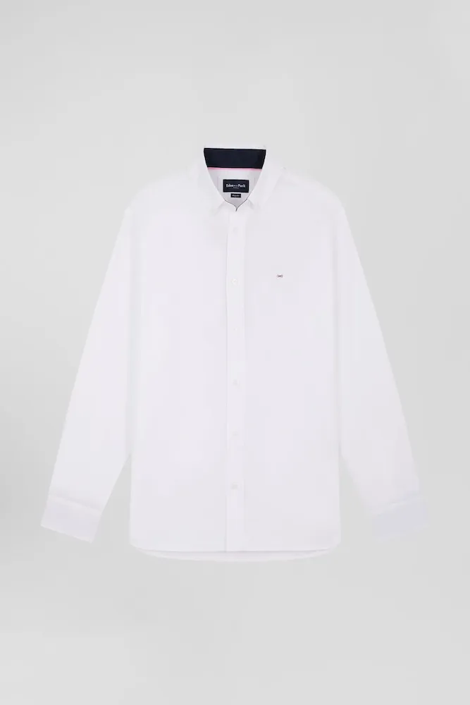Chemise En Coton Blanc Coupe Regular Broderie Dos N°10