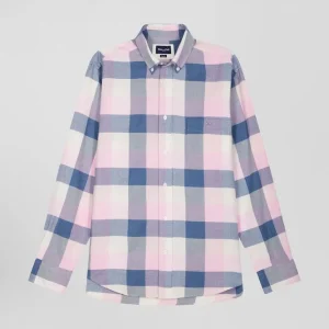 Alternative view of Chemise à carreaux en coton rose coupe Regular