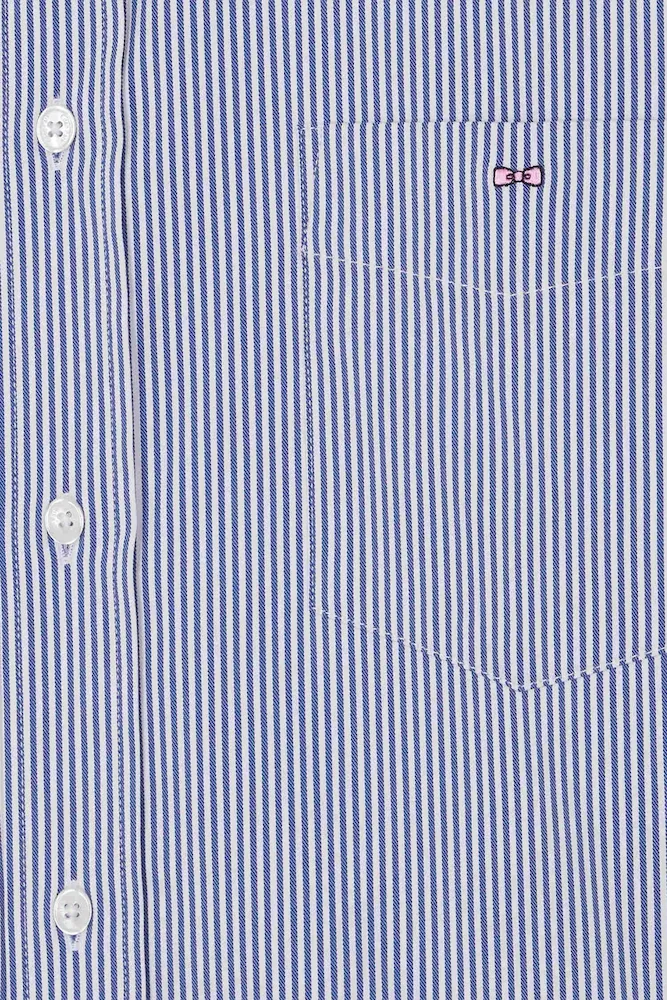 Chemise en popeline de coton bleu marine à rayures bâton coupe Regular – Bild 9