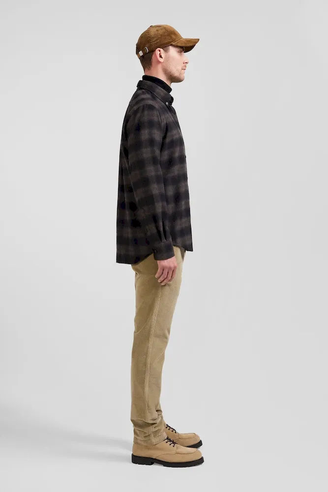 Chemise à carreaux en flanelle de coton noire coupe Regular – Bild 5