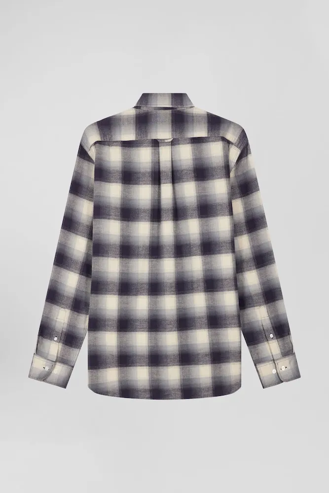 Chemise à carreaux en coton indigo coupe Regular – Bild 4