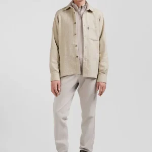 Surchemise en coton mélangé beige