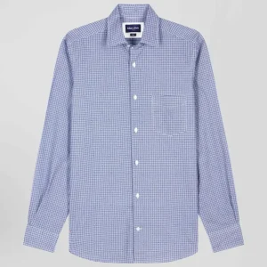 Alternative view of Chemise en popeline de coton bleu imprimé graphique coupe Slim