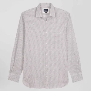 Alternative view of Chemise en coton à micro-motifs rose coupe Slim