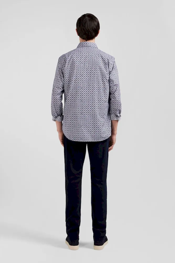 Chemise en coton à micro-motifs ciel coupe Slim – Bild 5