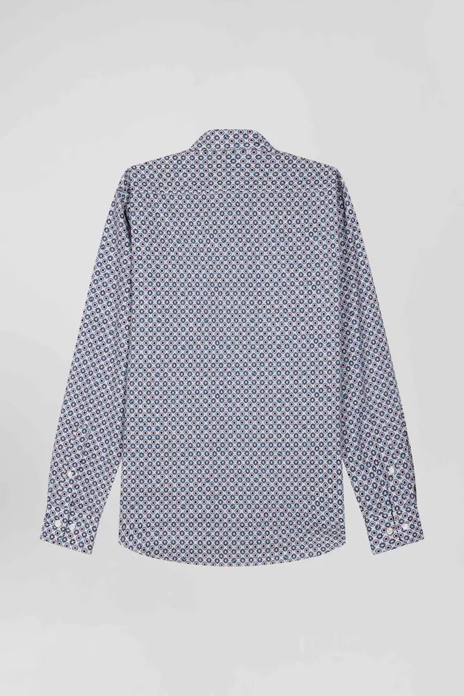 Chemise en coton à micro-motifs ciel coupe Slim – Bild 6