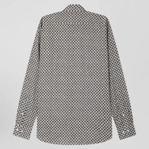 Alternative view of Chemise en coton à micro-motifs écru coupe Slim