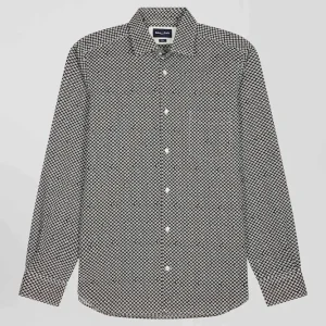 Alternative view of Chemise en popeline de coton grise imprimé graphique coupe Slim