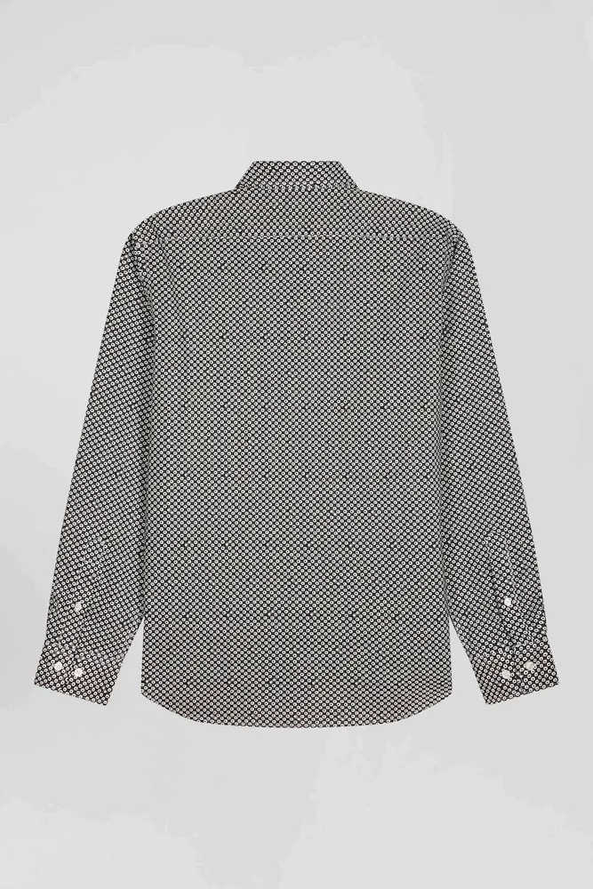 Chemise en popeline de coton grise imprimé graphique coupe Slim – Bild 6