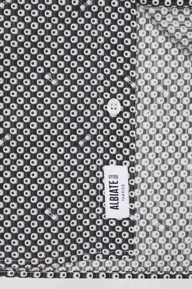 Chemise en popeline de coton grise imprimé graphique coupe Slim – Bild 10