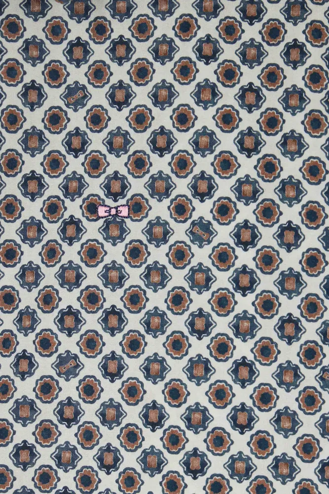 Chemise en coton ivoire microimprimé graphique coupe Regular – Bild 8