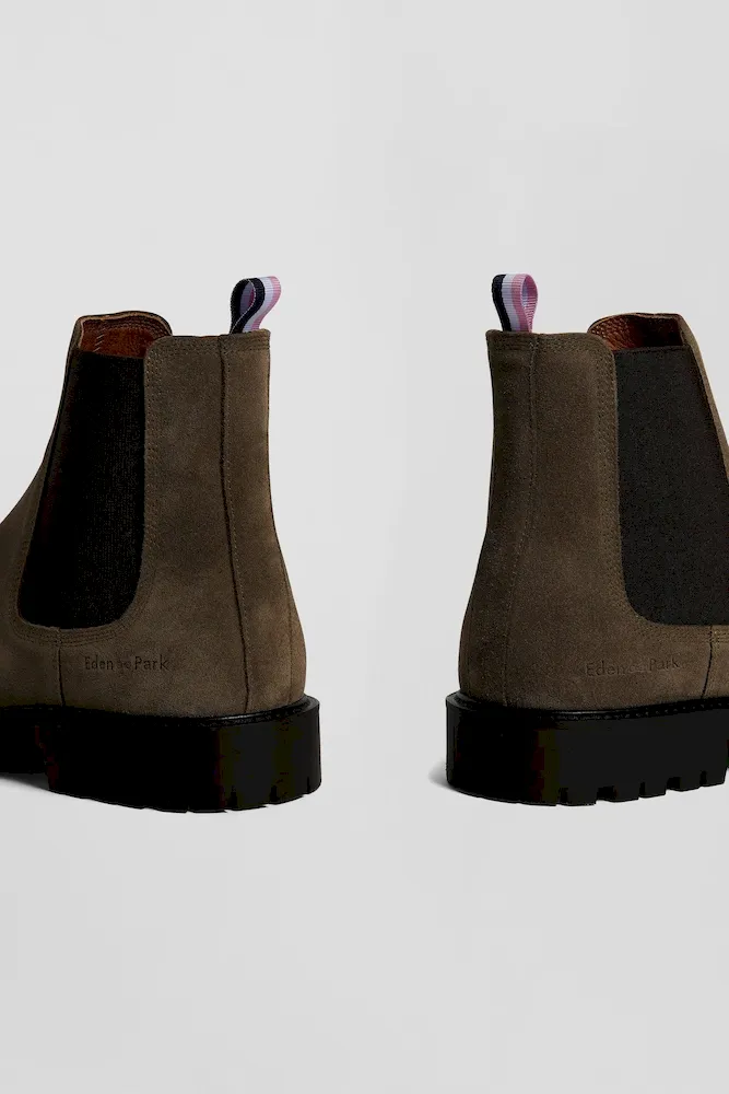 Chelsea boots en cuir grises à semelle crantée – Bild 5