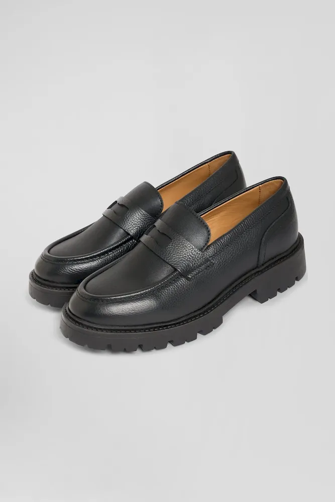 Mocassins En Cuir Noir