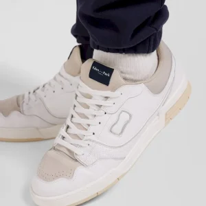 Alternative view of Basket en cuir blanches et beiges EP10