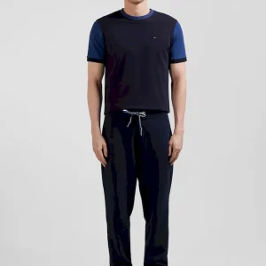 Pantalon jogging en molleton gratté bleu marine coupe Relaxed