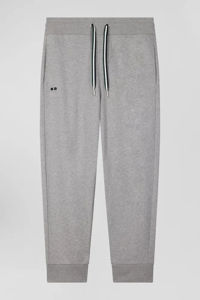 Pantalon Jogging En Molleton Gratté Gris Coupe Relaxed