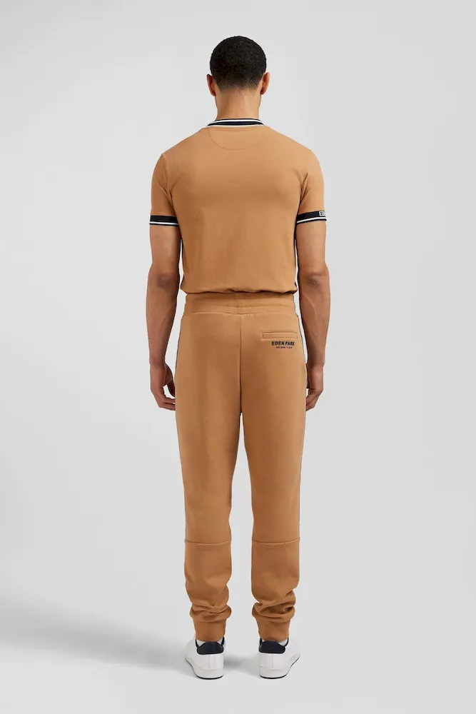 Pantalon jogging en coton mélangé camel galon rayé coupe Regular – Bild 6
