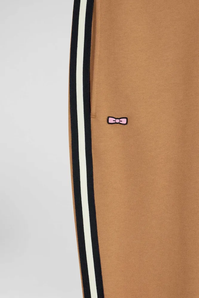 Pantalon jogging en coton mélangé camel galon rayé coupe Regular – Bild 7