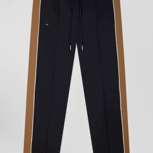 Alternative view of Pantalon jogging en coton mélangé noisette coupe Regular passepoil jambes