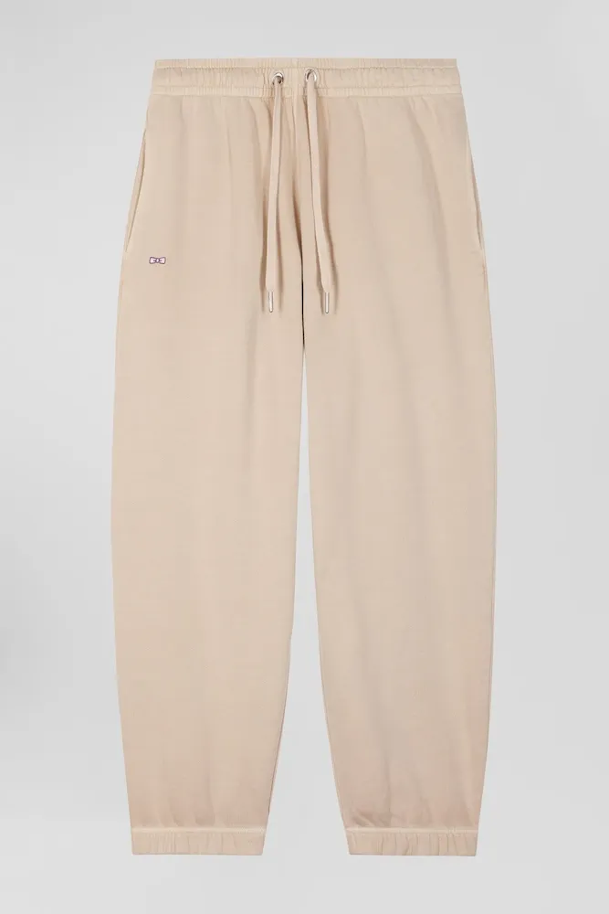 Jogging unisexe en molleton coton beige surteint coupe Relaxed – Bild 3