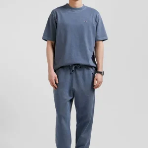 Jogging unisexe en molleton coton gris surteint coupe Relaxed