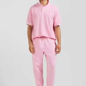 Jogging unisexe en molleton coton rose surteint coupe Relaxed