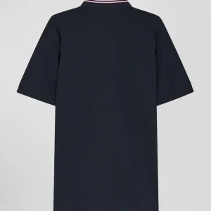 Alternative view of Maillot en coton bleu marine dessous de col cerclé coupe Regular