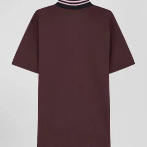 Alternative view of Maillot en coton bordeaux dessous de col cerclé coupe Regular