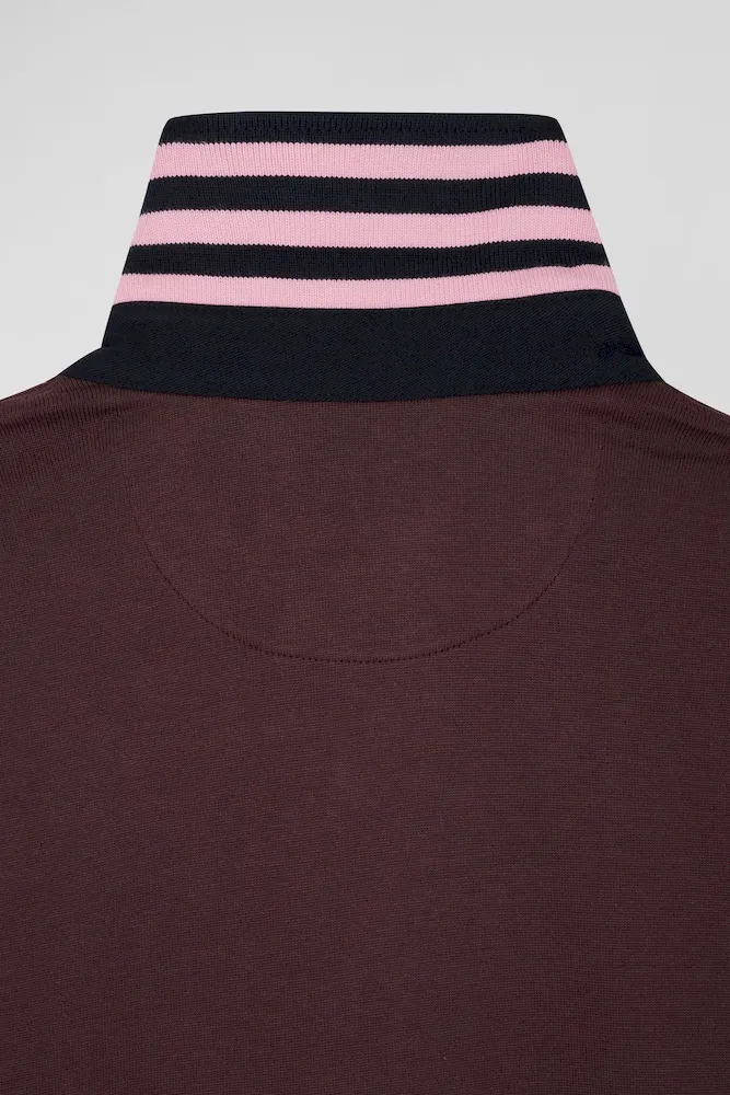 Maillot en coton bordeaux dessous de col cerclé coupe Regular – Bild 4