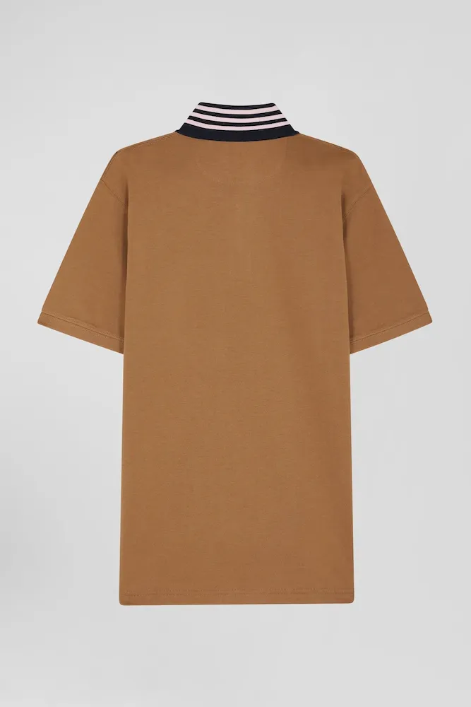 Maillot En Coton Noisette Col Contrasté Coupe Regular