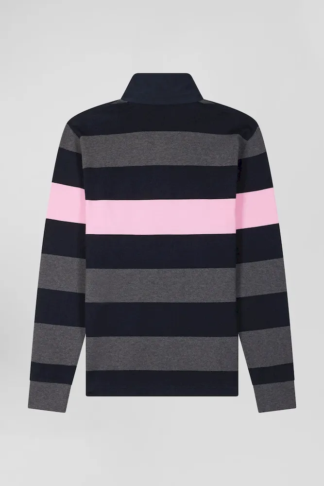 Maillot manches longues en coton gris cerclé coupe Regular – Bild 4