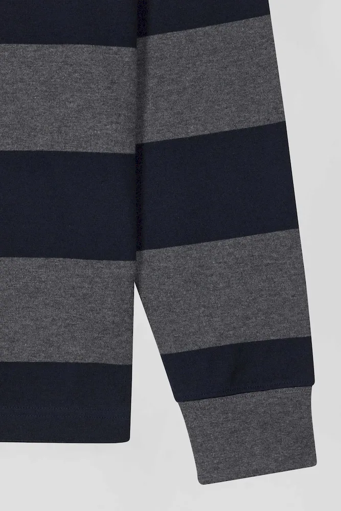 Maillot manches longues en coton gris cerclé coupe Regular – Bild 8