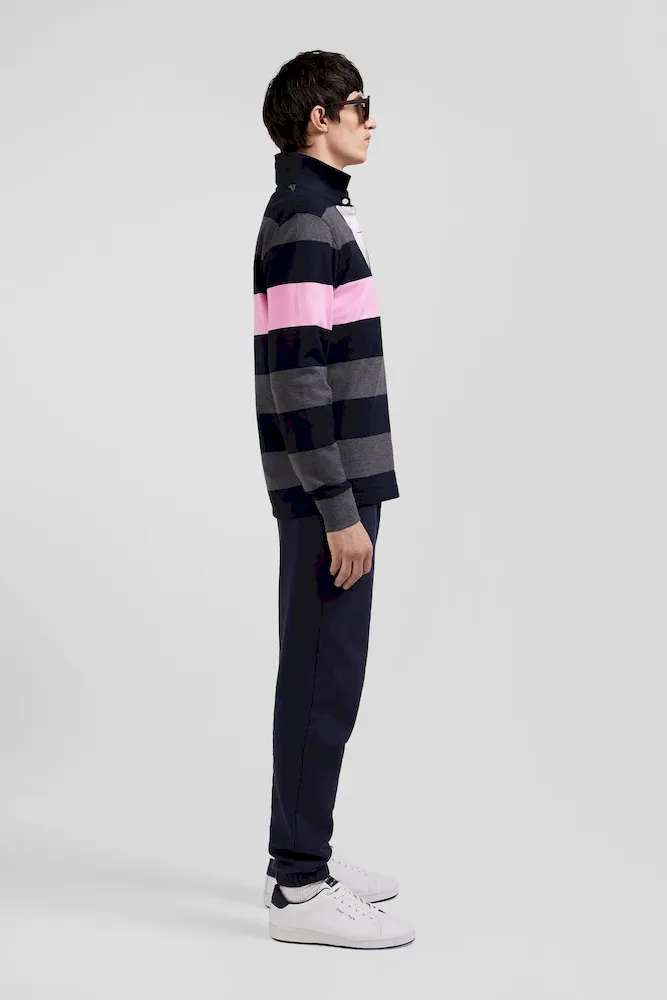 Maillot manches longues en coton gris cerclé coupe Regular – Bild 5