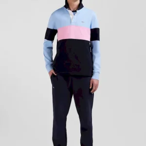 Maillot manches longues colorblock ciel en coton broderie dos Eden Park 10